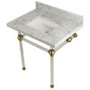 Kingston Brass 30X22 Marble Vanity Top W/ Acrylic Feet Combo, Marble/Brass KVPB3030MASQ7